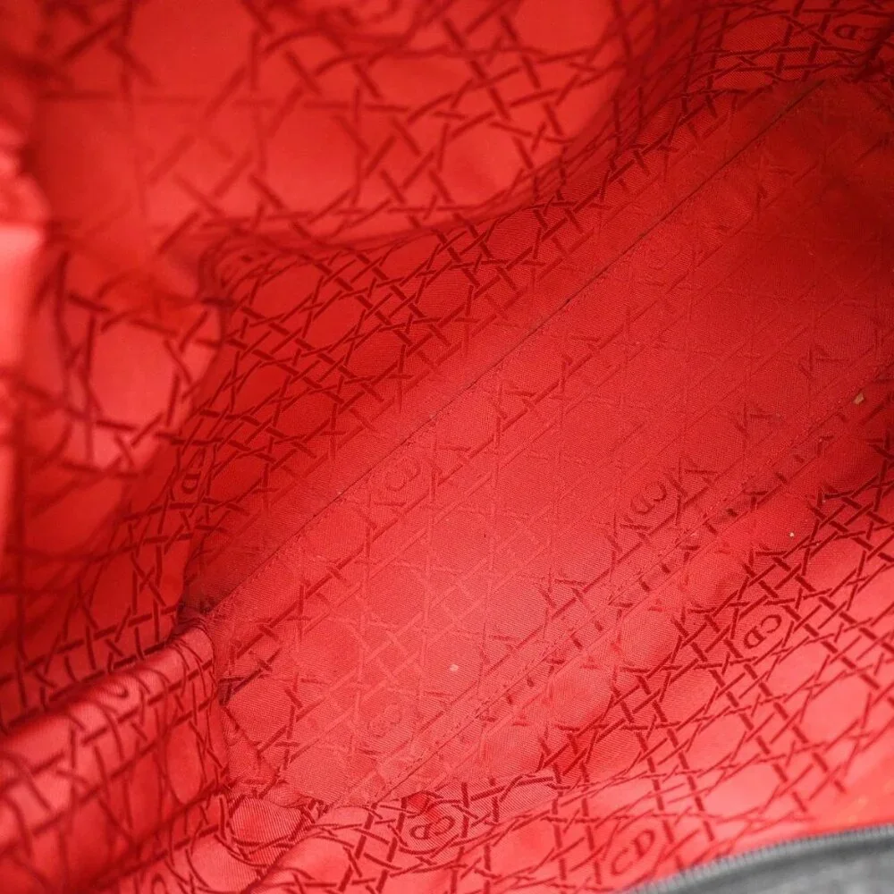 CHRISTIAN DIOR Lady Cannage Tote Hand Bag Nylon Leather Black GHW Italy 84EF789 - Picture 10 of 16